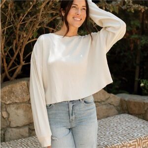 CJLA Waffle Crop Top